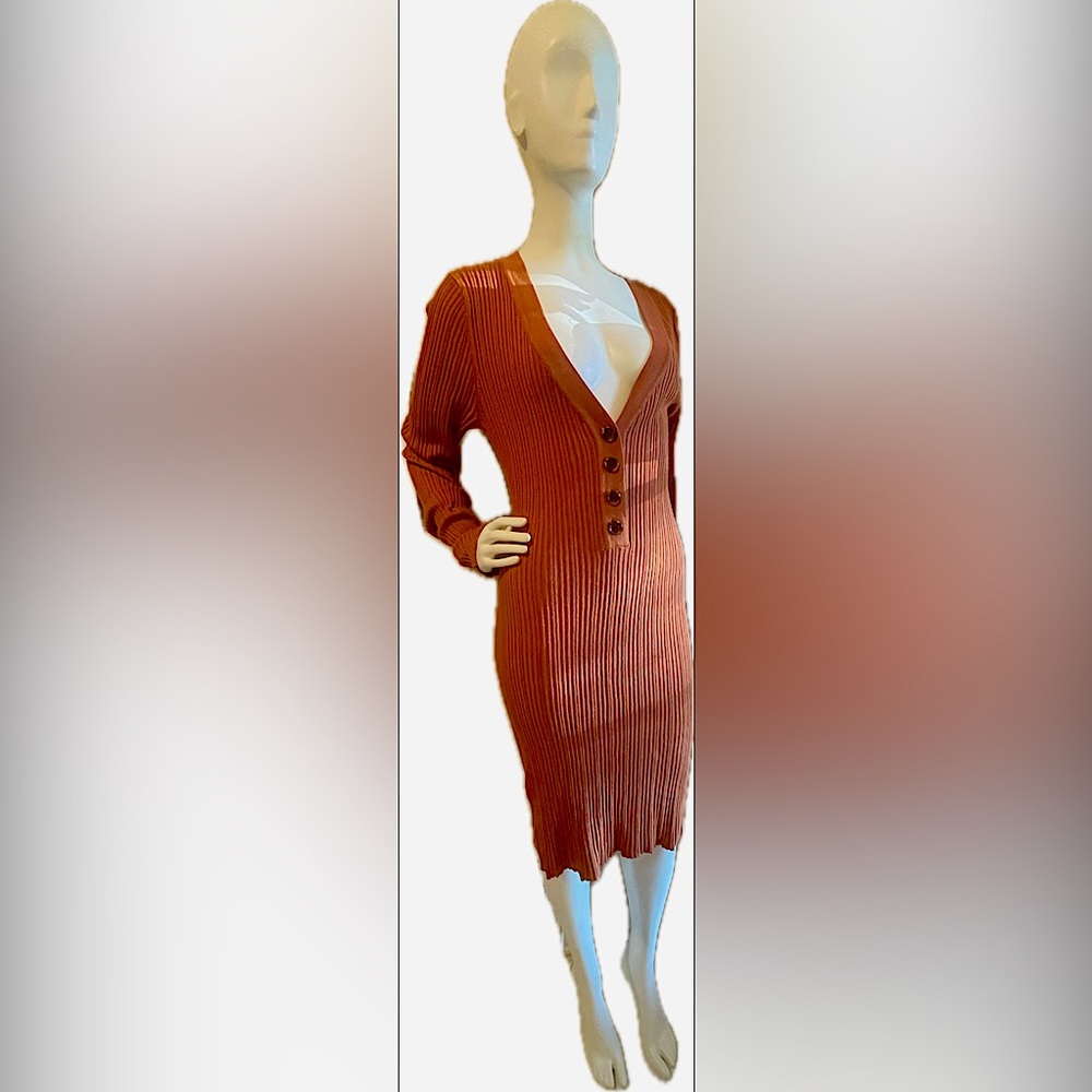 GREAT FOR FALL Rust/Brown light weight sweater dress